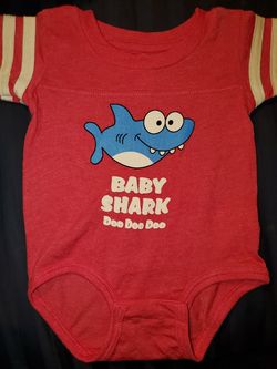 New girl's baby shark onsie 6mo