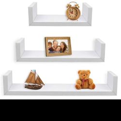 Greenco Set of 3 Floating “U” Shelves