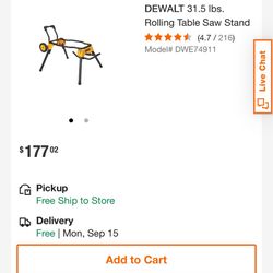 New Dewalt Rolling Table Saw Stand