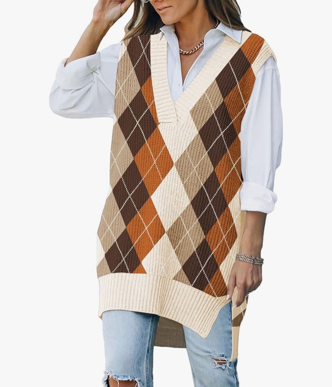 Oversized Sweater Vest Size: Small Runs Big 