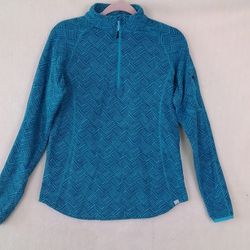 BCG Fleece 1/4 Zip Pullover Size Medium In Teal, Blue