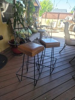 Antique 70's Bar Stool Chairs Seng Chicago Brand  Famous Designer