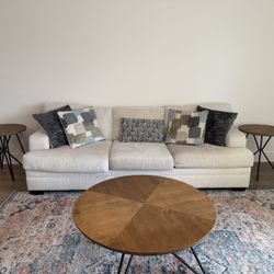 Sofa And Coffee Table Set With Area Rug