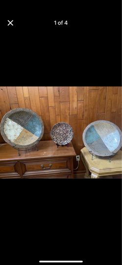 Three decorative plates