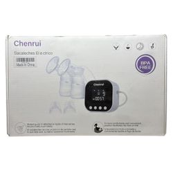 Chenrui Double Electric Breast Pump, BPA Free, Kit & Bottle, White CR-01