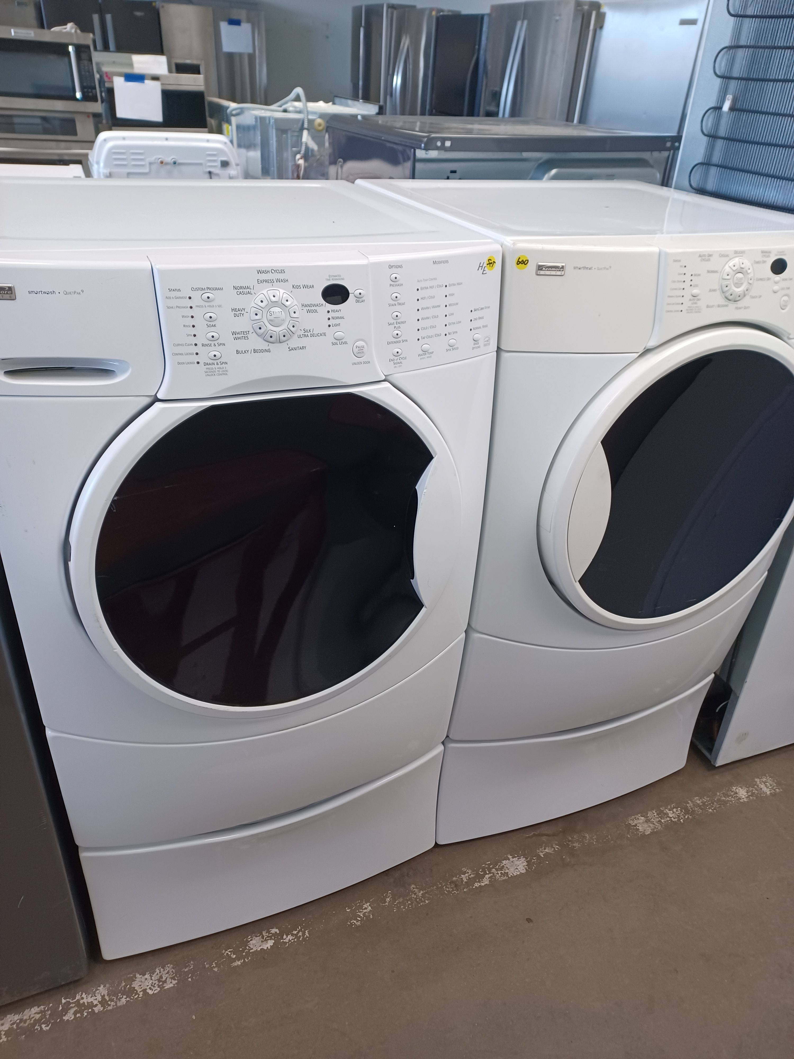 Kenmore elite front load washer and electric dryer set