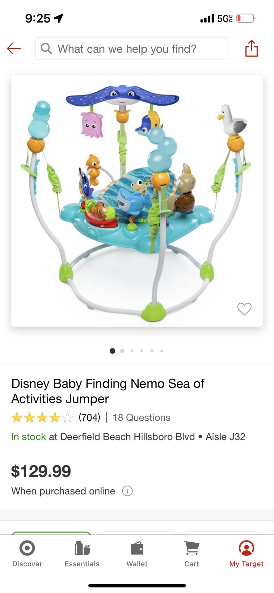 Brand New Finding Nemo Baby Bouncer 