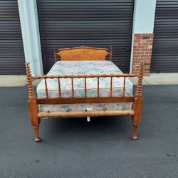 Antique Bobbin Rope Bed Not Quite Full Size.