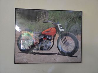 Vintage Harley-Davidson framed picture