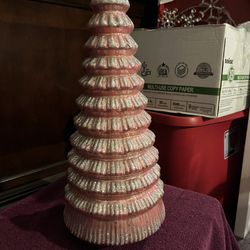 Christmas Tree Glad Pink Frosted 15 In