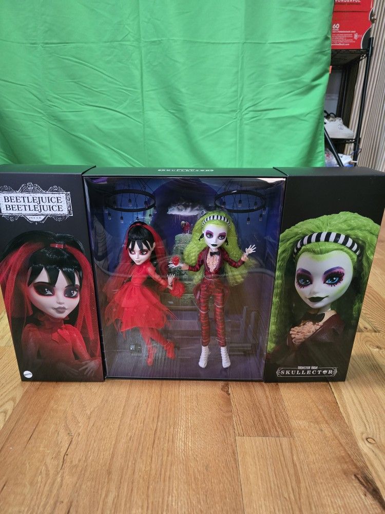 MONSTER HIGH SKULLECTOR Beetlejuice Betelgeuse and Lydia Doll 2-Pack