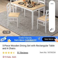 Dining Table W/ 4 Chairs