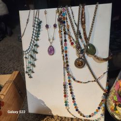 glass and gemstone beaded necklaces