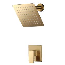 Single Handle Seven-Spray Patterns Shower Faucet 1.8 GPM with Corrosion Resistant in Brushed Gold