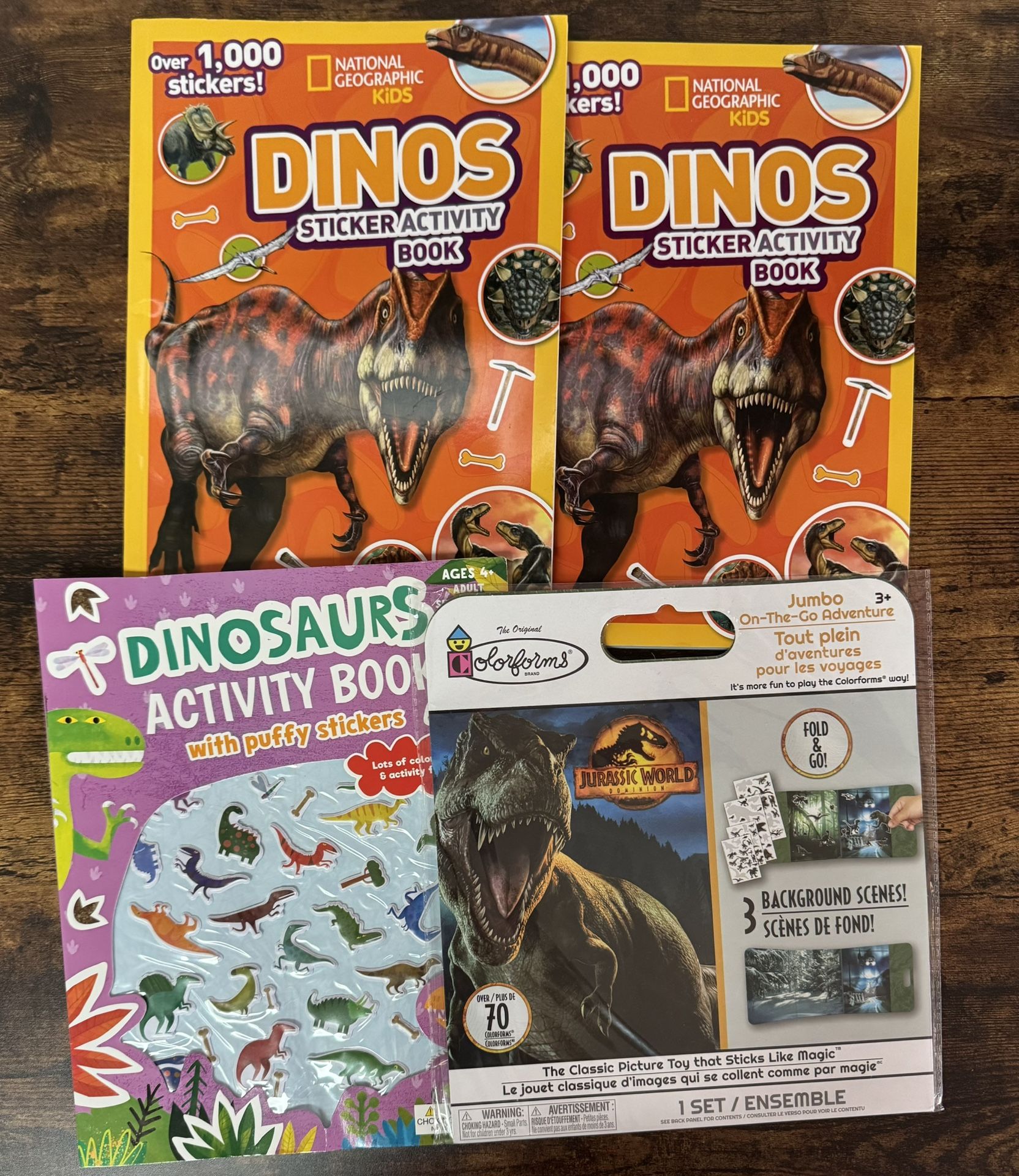 Dinosaur Stickers Books Jurassic Park Colorforms Activities $5 for All
