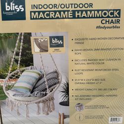 Indoor Outdoor Macramé Hammock Chair