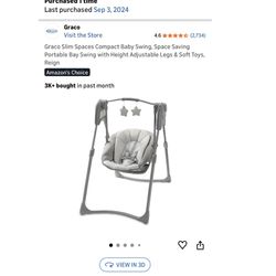 Graco Slim Spaces Compact Baby Swing