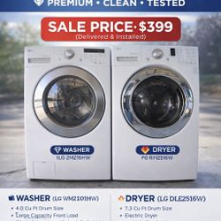 LG STACKABLE Front Load Washer & Electric Dryer Set 