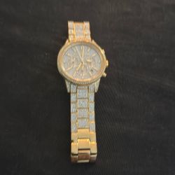 Michael Kors Watch – Oversized Pavé Gold Tone Iced Out – Luxury Style