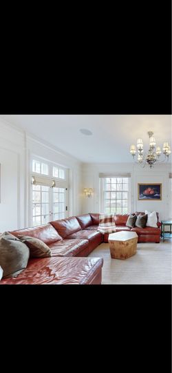 Turner Roll Arm Leather 4 Piece Chaise Sectional