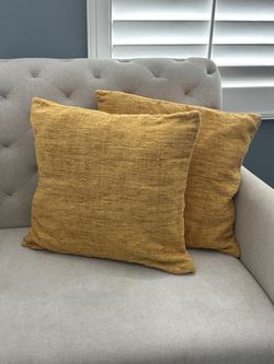 Crate & Barrel Trevino sunflower 20x20 pillow covers set of 2