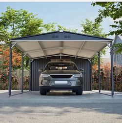 New in box 12x23 Metal Carport with Storage Shed Heavy Duty Steel Garage for Car & Tractor