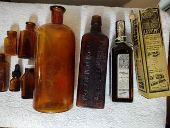 Antique brown bottles all for 20