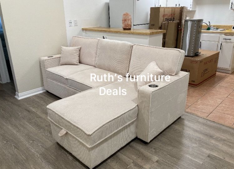 2-Pc Sectional Sofa Reversible Chaise With Storage