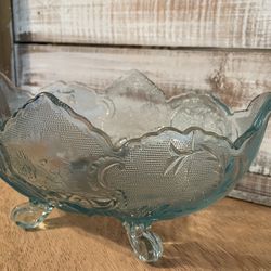 Vintage 1940’s Jeanette Lombardi Blue Glass Bowl