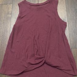Womans Burgandy Tank Shirt Size Large #3