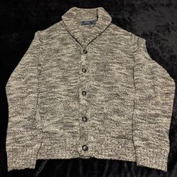 Mens Large Vintage Polo Ralph Lauren Heavy Cardigan Sweater