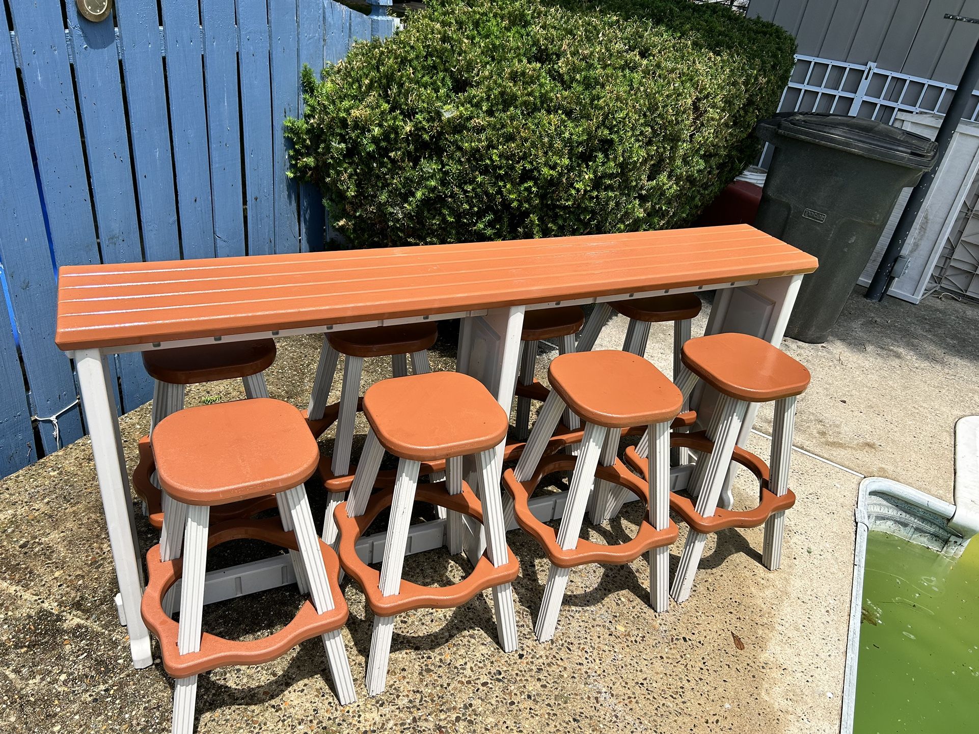 Outdoor Resin Bar W/ Matching Stools