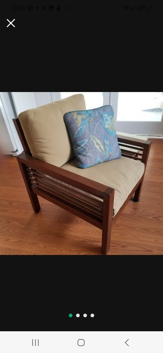 Teak Armchair Solid Heavy
