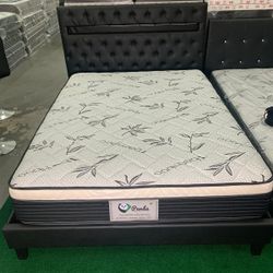 Bed Frame Black Full Size Led  (Mattress Sale For Separated )