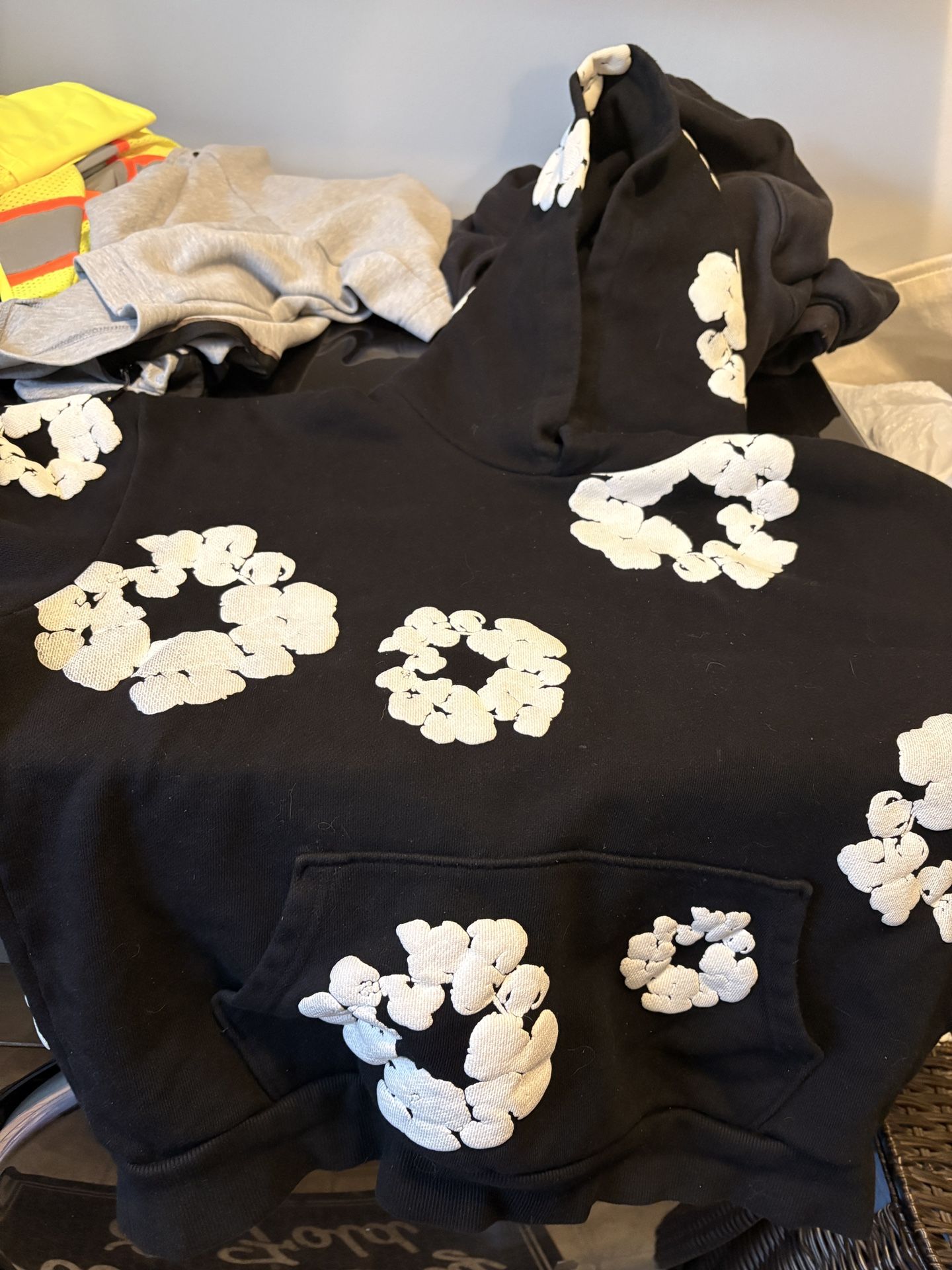 Black Denim Tear Hoodie Size Large