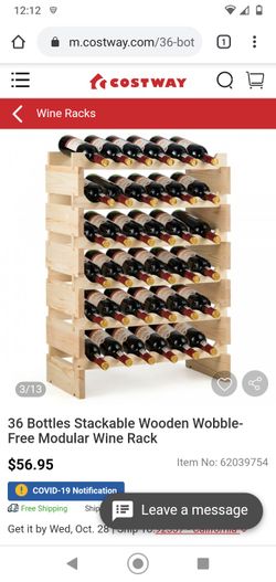 36 Bottle Capacity Stackable Storage Wine Rack