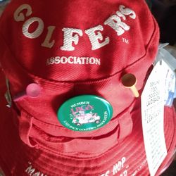 Vintage 1989 Red Laid-back Golfers Association Bucket Hat