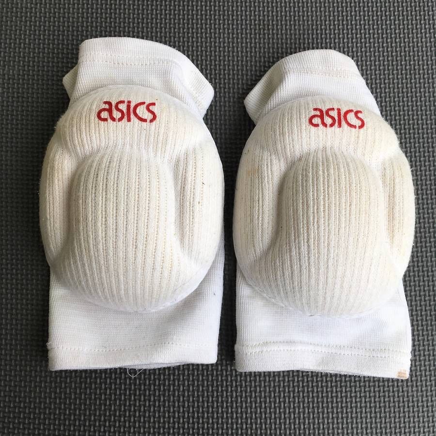 Pair of Asics Volleyball White Thick Padded Knee Pads