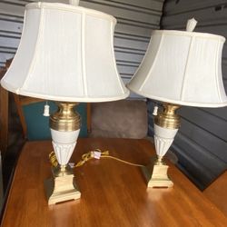Lenox Brass Lamp Set (Porcelain Body)