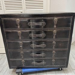5 Drawer Leather Dresser