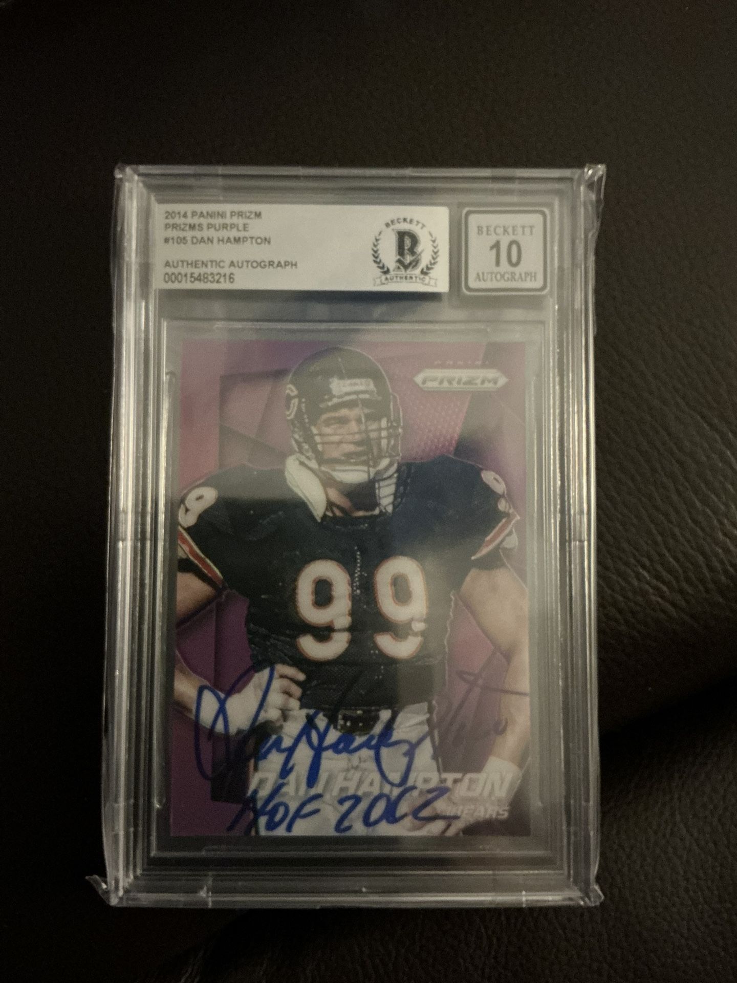 2014 Panini Prizm Dan Hampton #105 Purple HOF!! BGS 10 AUTHENTIC