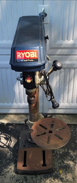 Ryobi DP120 12" (13mm) bench drill press operating at 120V AC, 5.0A, 60Hz