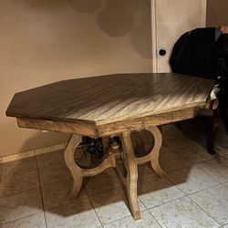 brown table perfect for a smaller family 