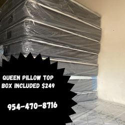PILLOW TOP WITH BOX SPRING INCLUDED  =KING(309)QUEEN (239)FULL(209)TWIN(165)PILLOW TOP ++FREE BOX SPRING