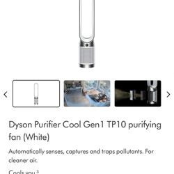 Dyson Purifier Cool Gen1 TP10 purifying fan (White)