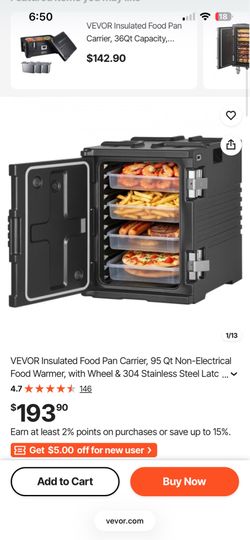 Brand new commercial Food Warmer with wheels