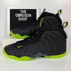 NIKE LITTLE POSITE ONE GS BLACK VOLT FOAMPOSITE KIDS SHOES SIZE 7Y NEON GREEN NEW