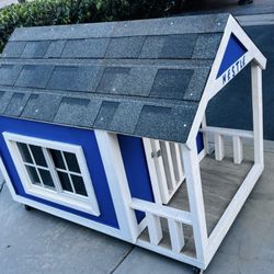 🔥 Large Custom Dog House w/ Porch, Wheels & Window – Insulated 🐾