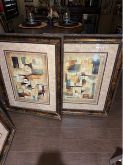 Framed wall art.