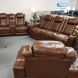Backtrack Chocolate Power Reclining Set